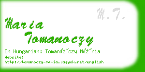 maria tomanoczy business card